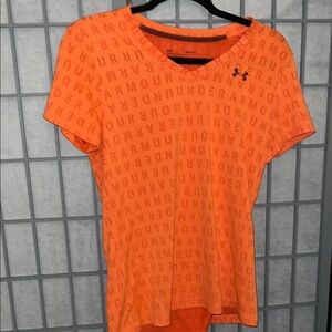 Under Armour Bright Orange Tee with Logo Print